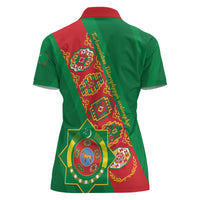Turkmenistan Flag Day Women Polo Shirt Turkmenistan Bitaraplygyn watanydyr - Wonder Print Shop