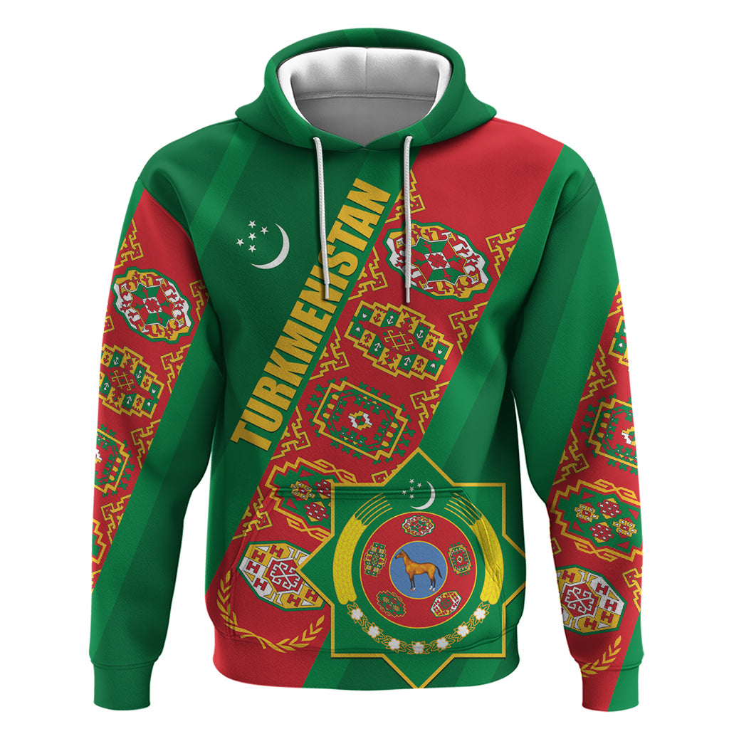 Turkmenistan Flag Day Zip Hoodie Turkmenistan Bitaraplygyn watanydyr - Wonder Print Shop