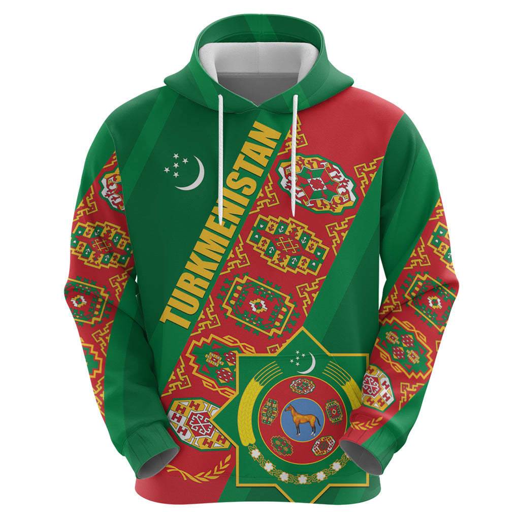 Turkmenistan Flag Day Zip Hoodie Turkmenistan Bitaraplygyn watanydyr - Wonder Print Shop