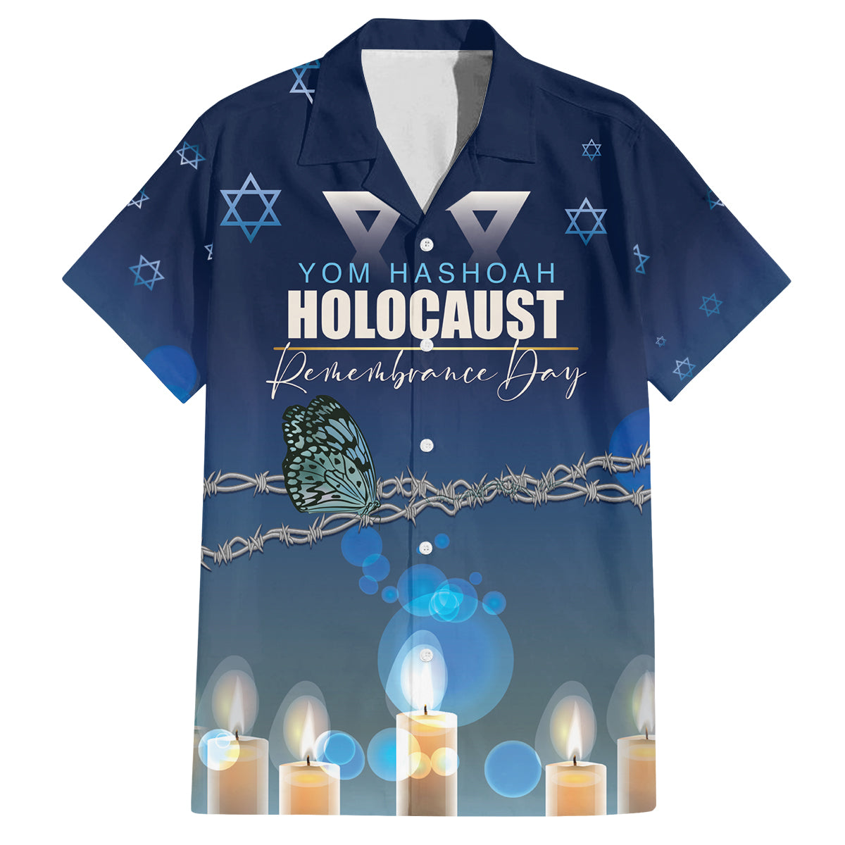 Yom HaShoah 2024 Family Matching Off Shoulder Maxi Dress and Hawaiian Shirt Holocaust Remembrance Day - Wonder Print Shop