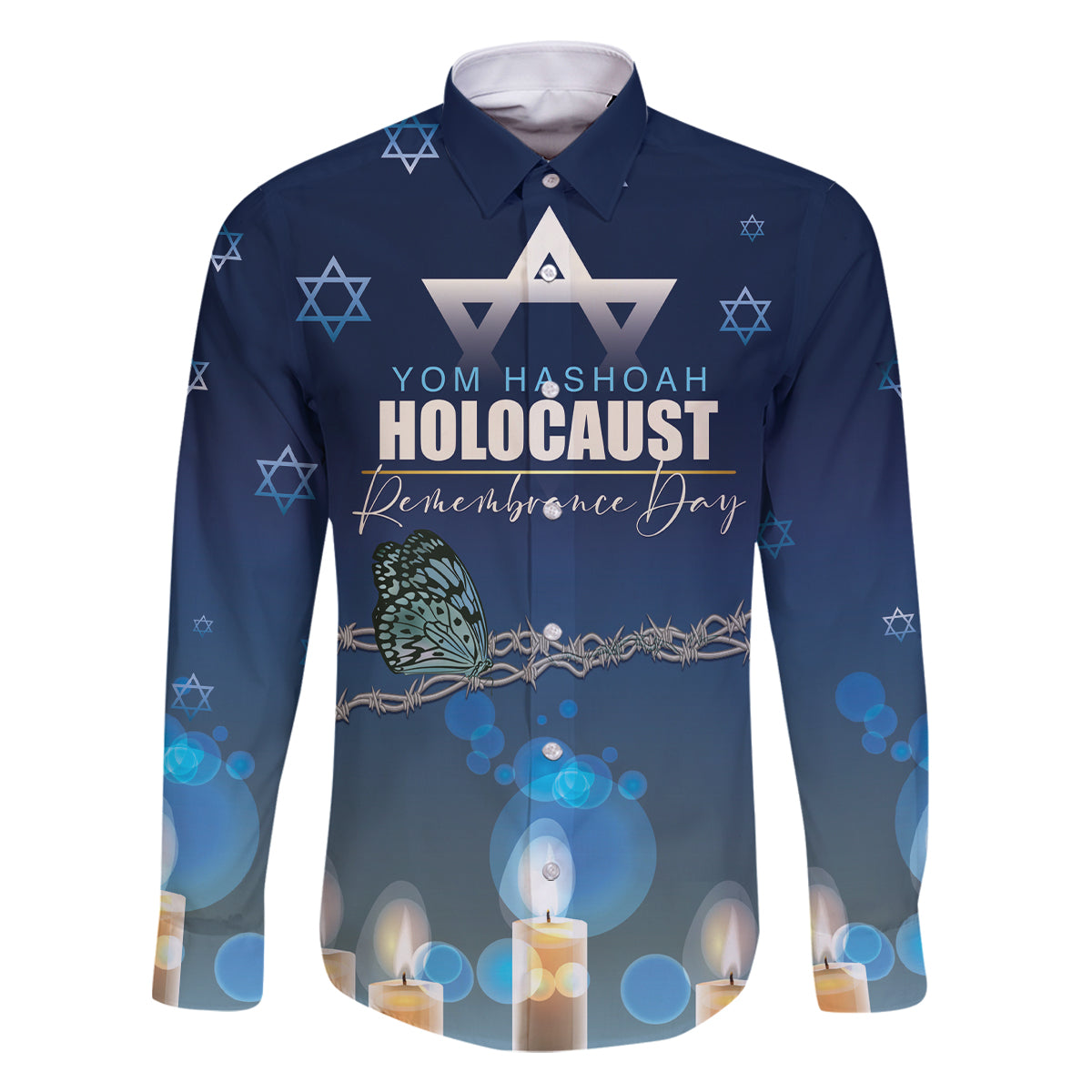 Yom HaShoah 2024 Family Matching Off Shoulder Maxi Dress and Hawaiian Shirt Holocaust Remembrance Day - Wonder Print Shop