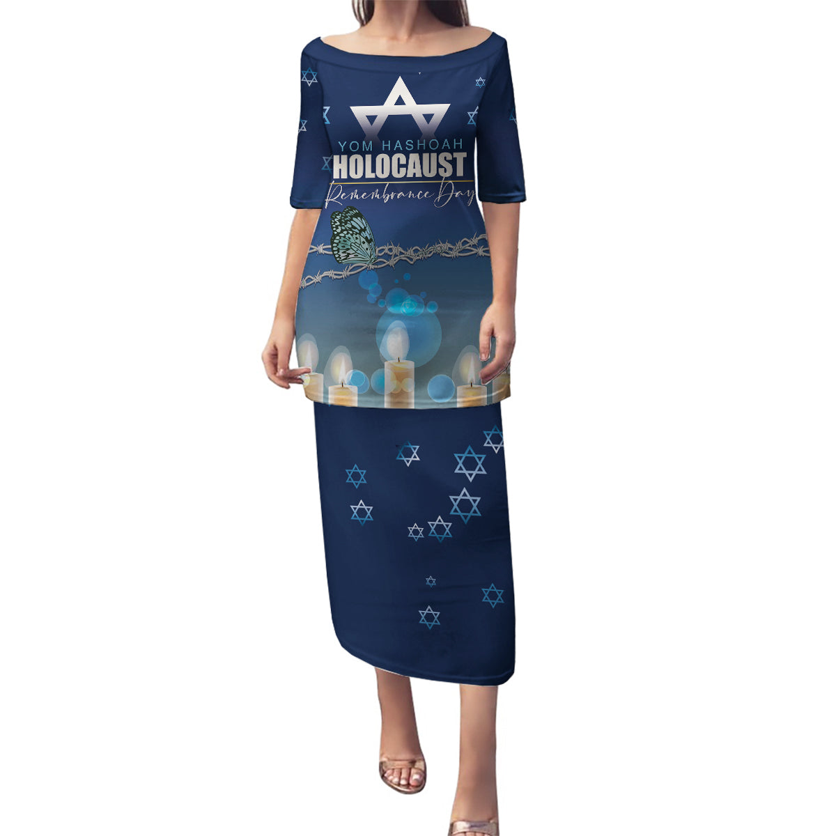 Yom HaShoah 2024 Family Matching Puletasi and Hawaiian Shirt Holocaust Remembrance Day - Wonder Print Shop