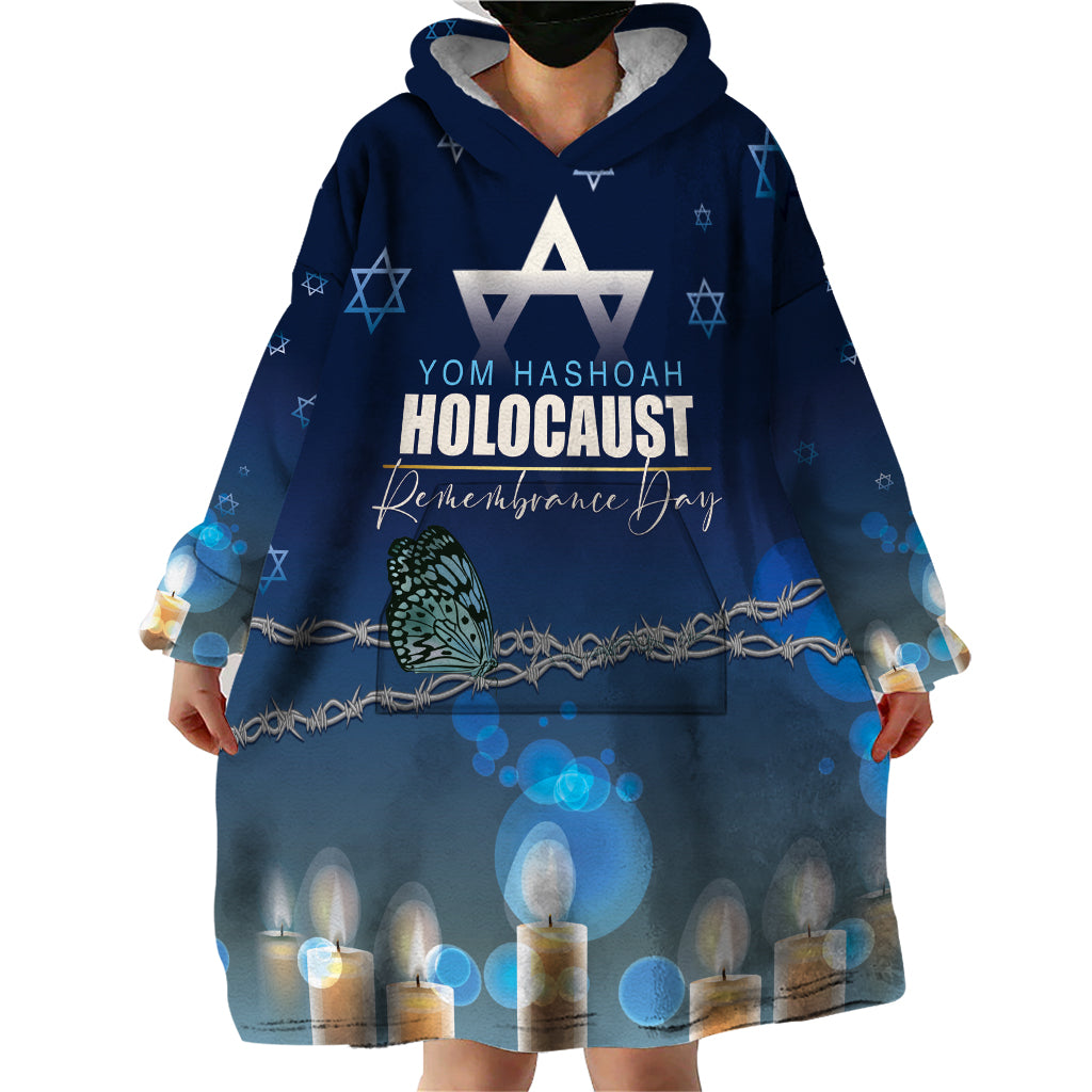 Yom HaShoah 2024 Wearable Blanket Hoodie Holocaust Remembrance Day - Wonder Print Shop