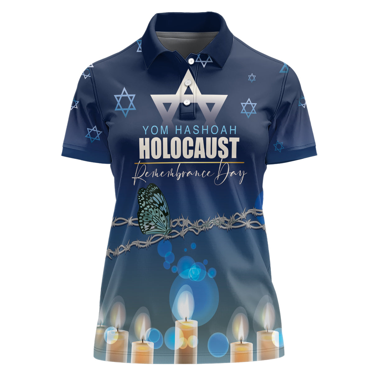 Yom HaShoah 2024 Women Polo Shirt Holocaust Remembrance Day - Wonder Print Shop
