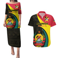Mozambique Independence Day Couples Matching Puletasi and Hawaiian Shirt Muzambhiki 1975 Anniversary - Wonder Print Shop