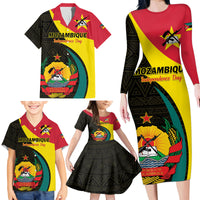 Mozambique Independence Day Family Matching Long Sleeve Bodycon Dress and Hawaiian Shirt Muzambhiki 1975 Anniversary - Wonder Print Shop