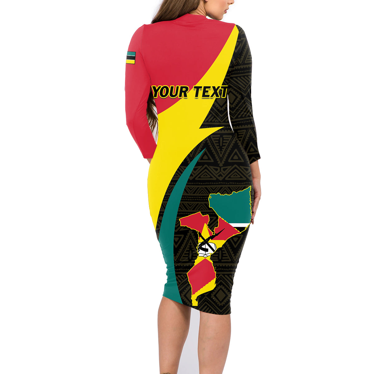 Mozambique Independence Day Family Matching Long Sleeve Bodycon Dress and Hawaiian Shirt Muzambhiki 1975 Anniversary - Wonder Print Shop