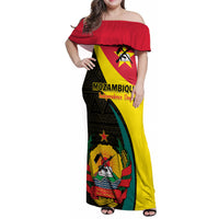 Mozambique Independence Day Family Matching Off Shoulder Maxi Dress and Hawaiian Shirt Muzambhiki 1975 Anniversary - Wonder Print Shop