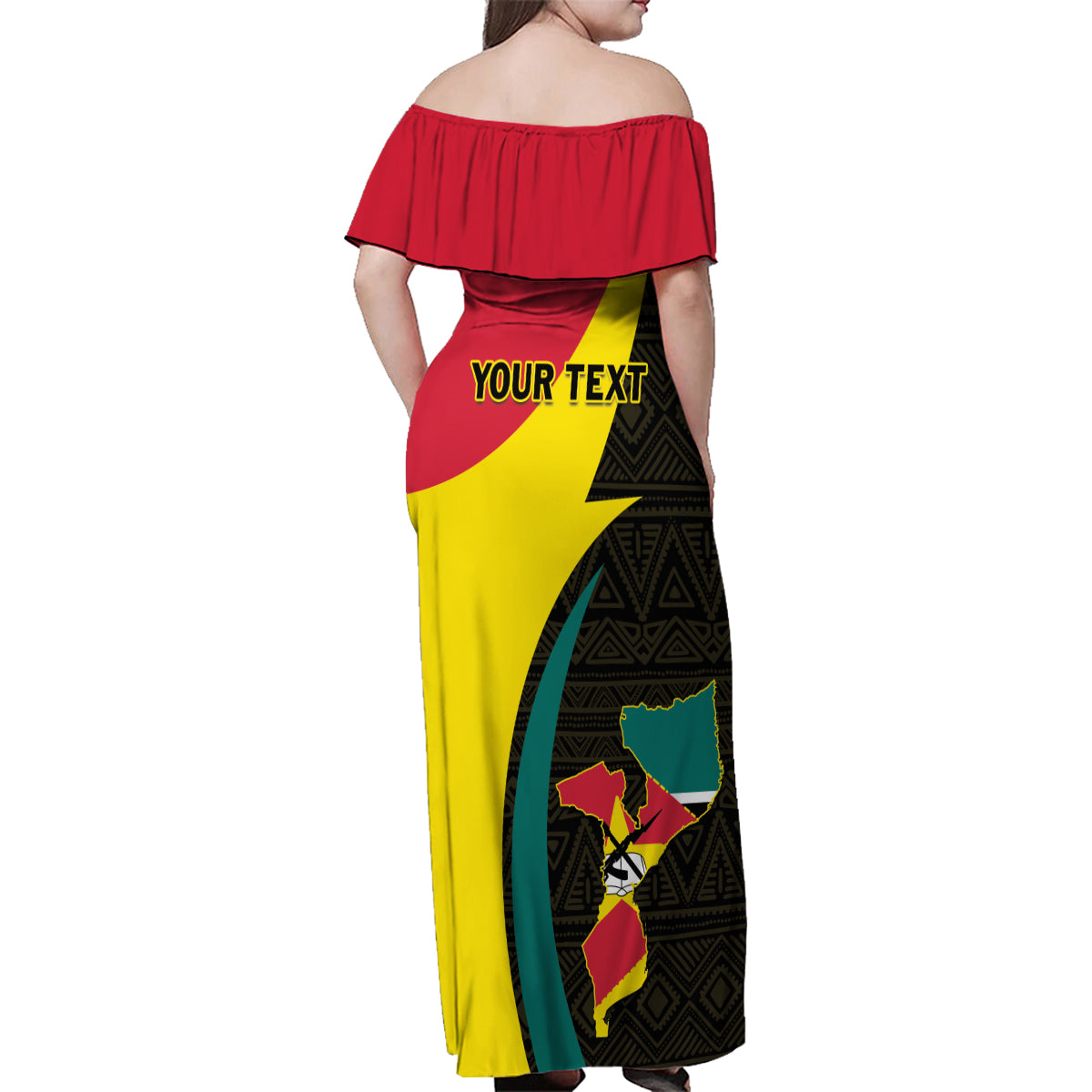 Mozambique Independence Day Family Matching Off Shoulder Maxi Dress and Hawaiian Shirt Muzambhiki 1975 Anniversary - Wonder Print Shop