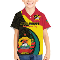 Mozambique Independence Day Family Matching Off Shoulder Short Dress and Hawaiian Shirt Muzambhiki 1975 Anniversary - Wonder Print Shop