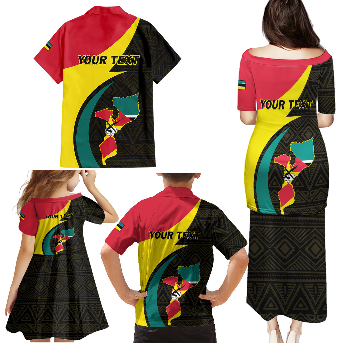 Mozambique Independence Day Family Matching Puletasi and Hawaiian Shirt Muzambhiki 1975 Anniversary - Wonder Print Shop