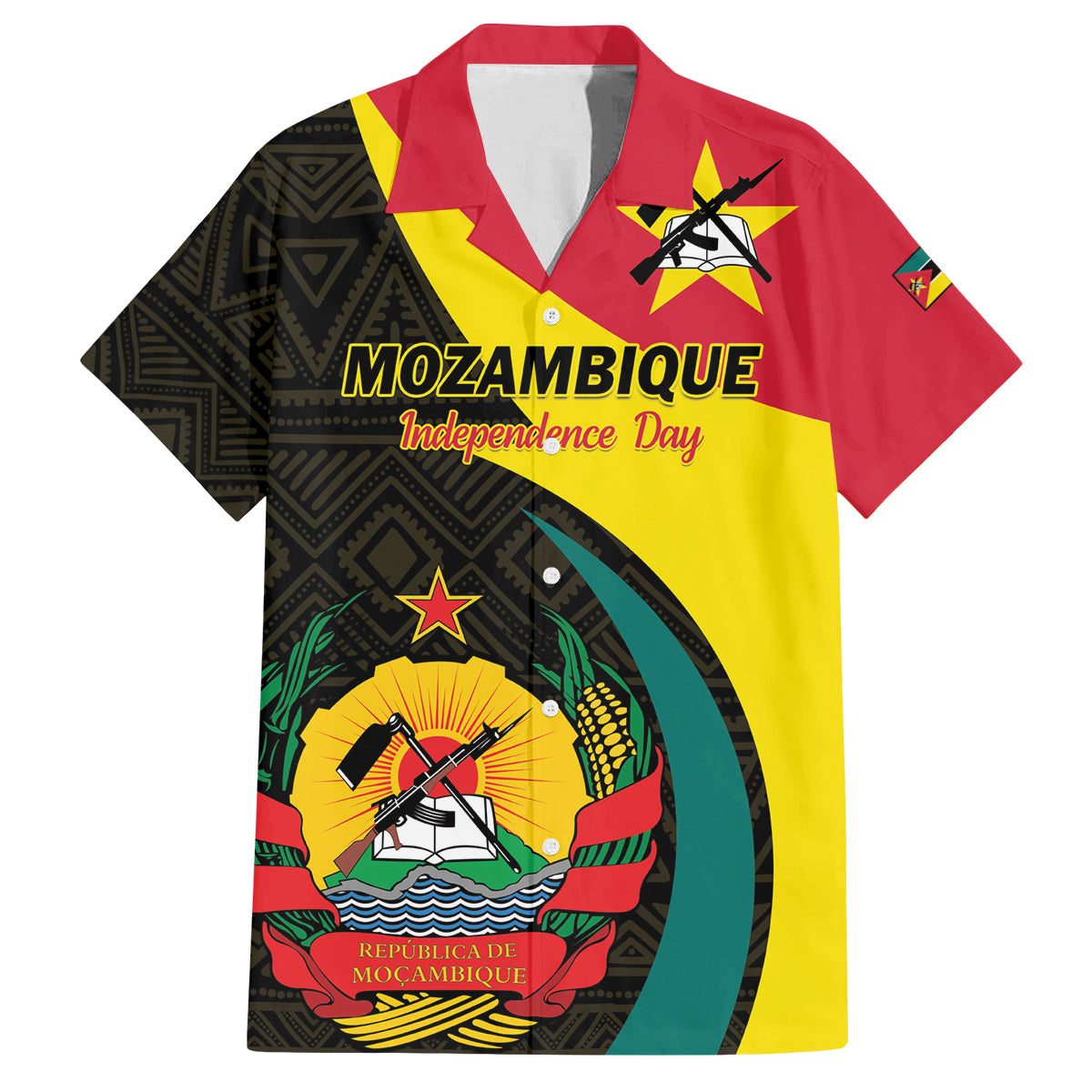 Mozambique Independence Day Family Matching Puletasi and Hawaiian Shirt Muzambhiki 1975 Anniversary - Wonder Print Shop