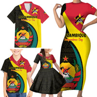 Mozambique Independence Day Family Matching Short Sleeve Bodycon Dress and Hawaiian Shirt Muzambhiki 1975 Anniversary - Wonder Print Shop