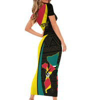 Mozambique Independence Day Family Matching Short Sleeve Bodycon Dress and Hawaiian Shirt Muzambhiki 1975 Anniversary - Wonder Print Shop