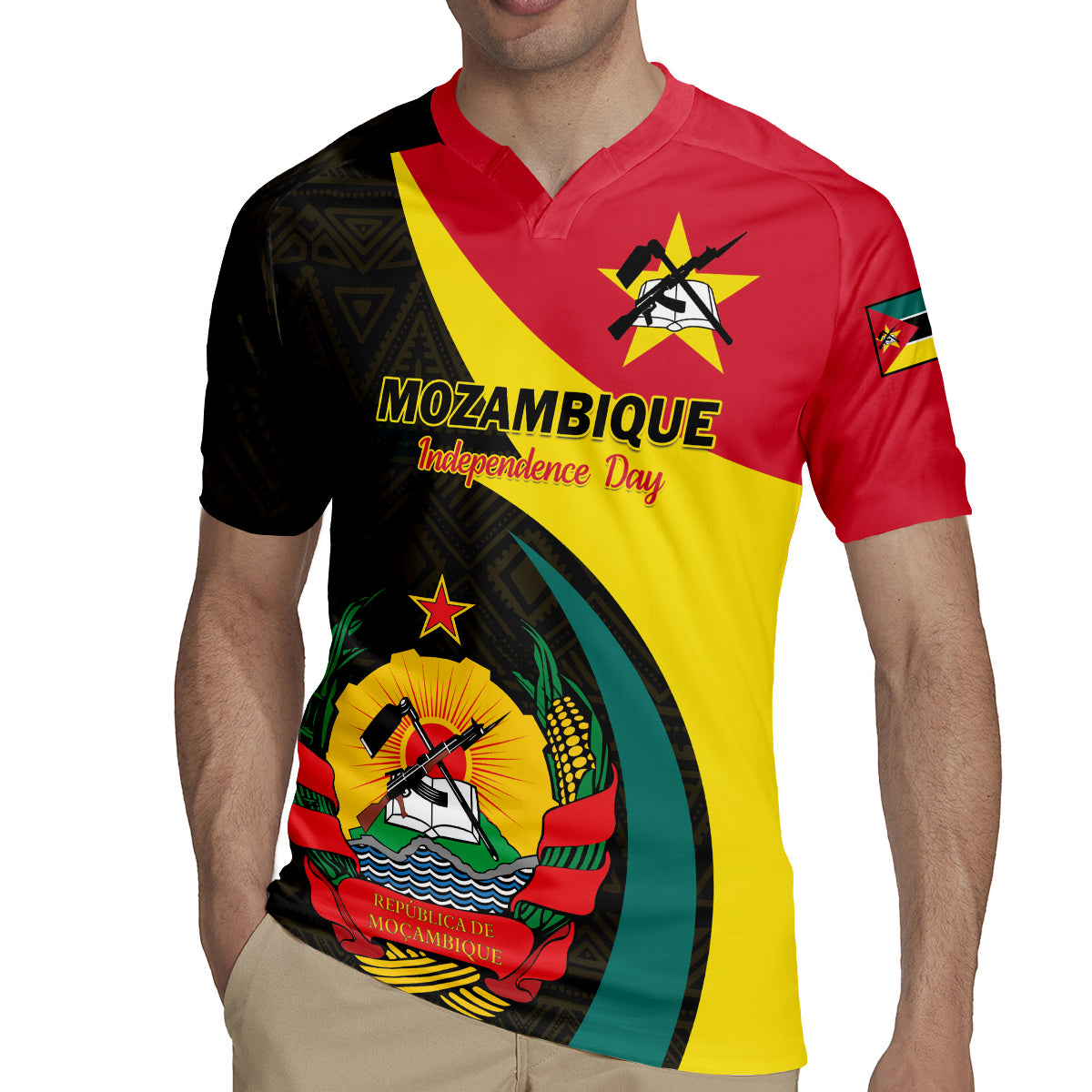 Mozambique Independence Day Rugby Jersey Muzambhiki 1975 Anniversary - Wonder Print Shop
