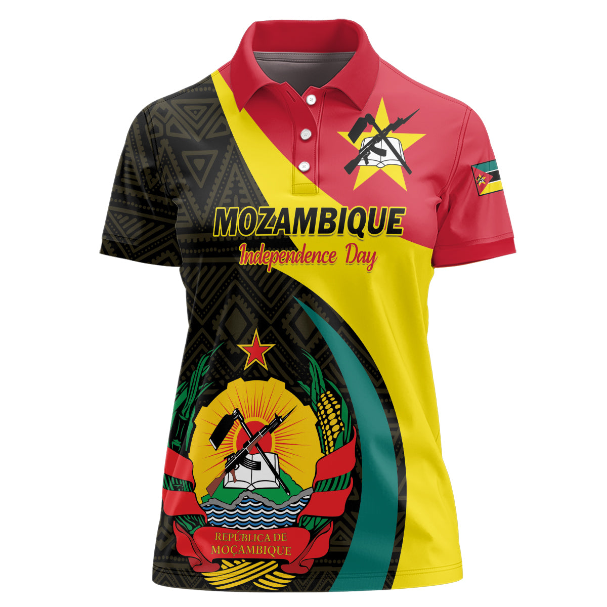 Mozambique Independence Day Women Polo Shirt Muzambhiki 1975 Anniversary