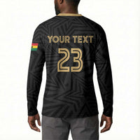 Custom Football 2026 Ghana Button Sweatshirt Black Stars Rise