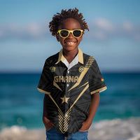 Custom Football 2026 Ghana Kid Hawaiian Shirt Black Stars Rise