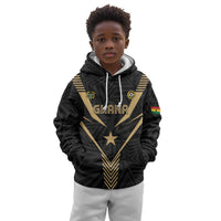 Custom Football 2026 Ghana Kid Hoodie Black Stars Rise