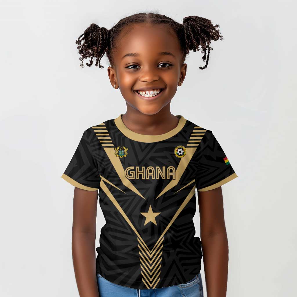 Custom Football 2026 Ghana Kid T shirt Black Stars Rise