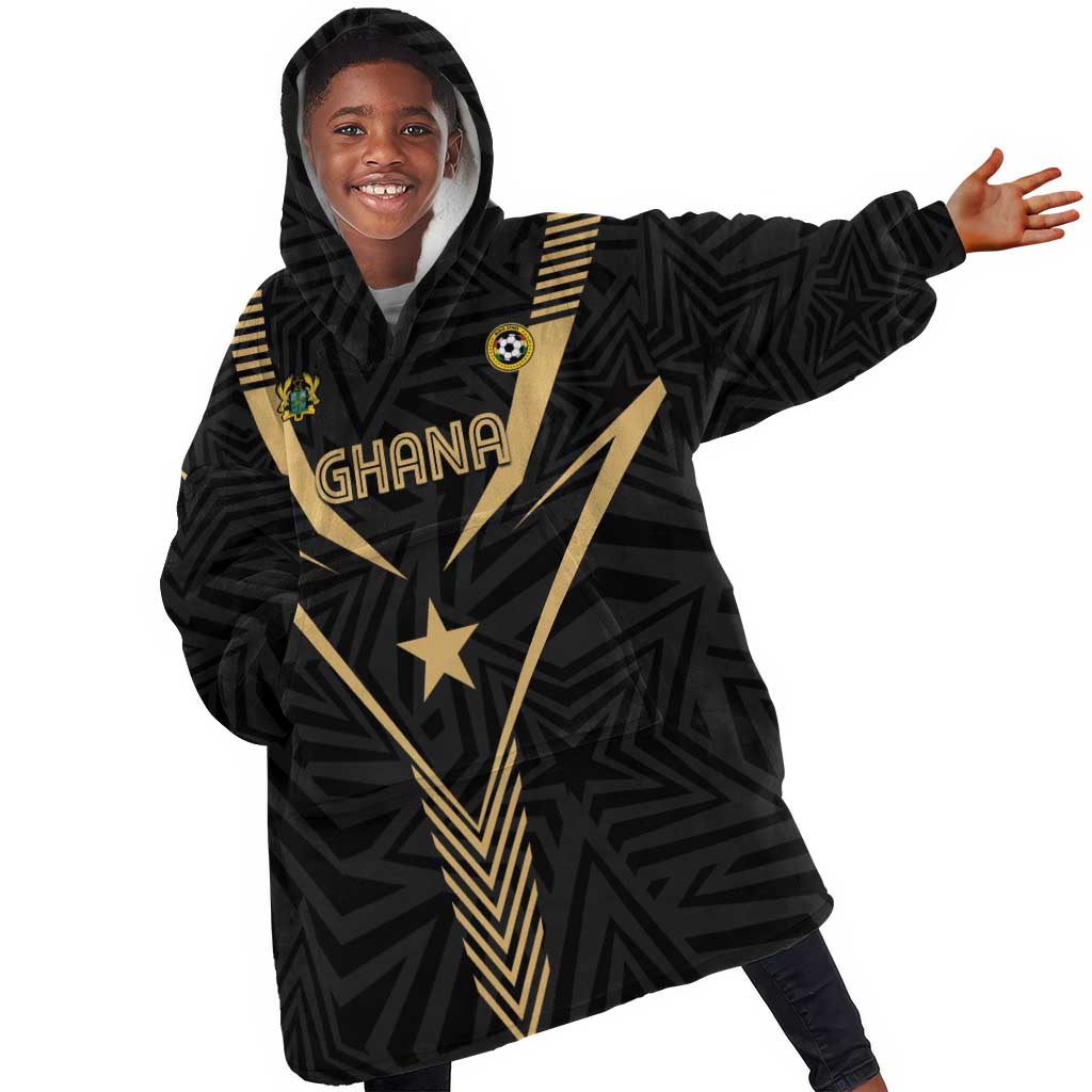 Custom Football 2026 Ghana Kid Wearable Blanket Hoodie Black Stars Rise