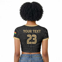 Custom Football 2026 Ghana Raglan Cropped T shirt Black Stars Rise