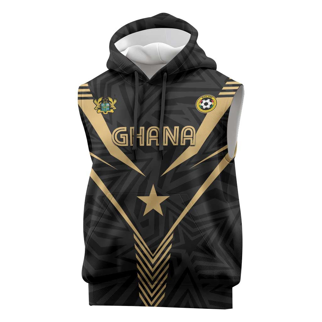 Custom Football 2026 Ghana Sleeveless Hoodie Black Stars Rise