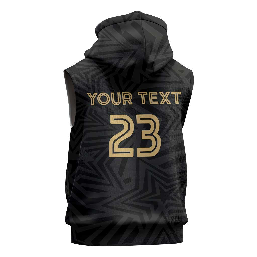 Custom Football 2026 Ghana Sleeveless Hoodie Black Stars Rise