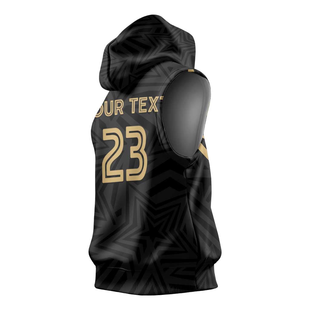 Custom Football 2026 Ghana Sleeveless Hoodie Black Stars Rise