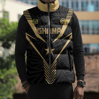 Custom Football 2026 Ghana Sleeveless Puffer Jacket Black Stars Rise