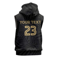 Custom Football 2026 Ghana Sleeveless Zip Hoodie Black Stars Rise