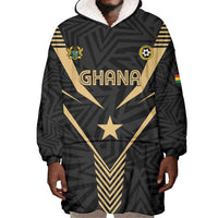 Custom Football 2026 Ghana Wearable Blanket Hoodie Black Stars Rise