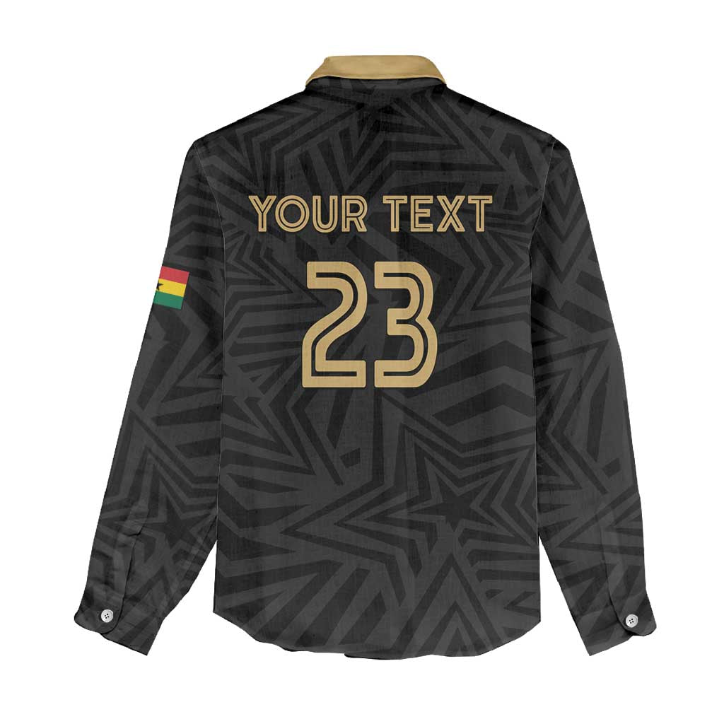 Custom Football 2026 Ghana Women Casual Shirt Black Stars Rise