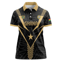 Custom Football 2026 Ghana Women Polo Shirt Black Stars Rise