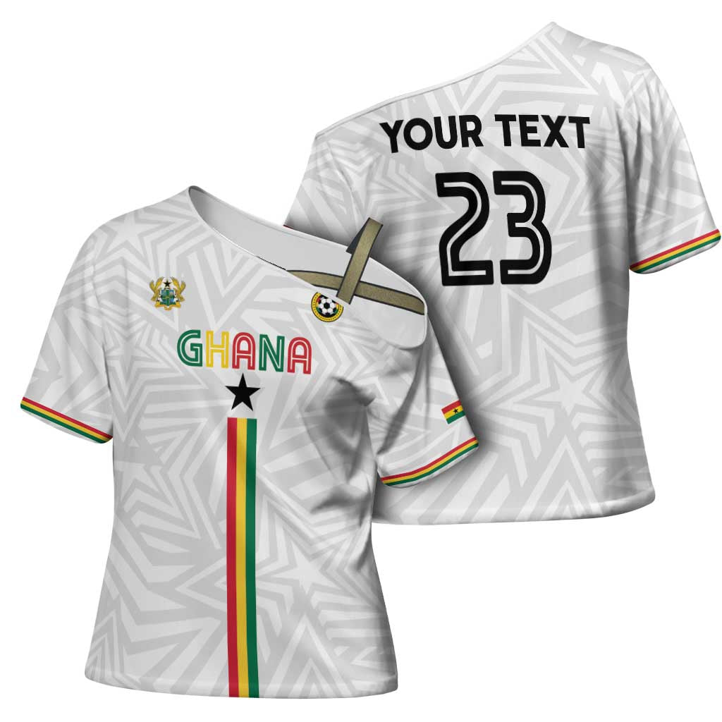 Custom Football 2026 Ghana Cross Shoulder Shirt Black Stars Go Glory