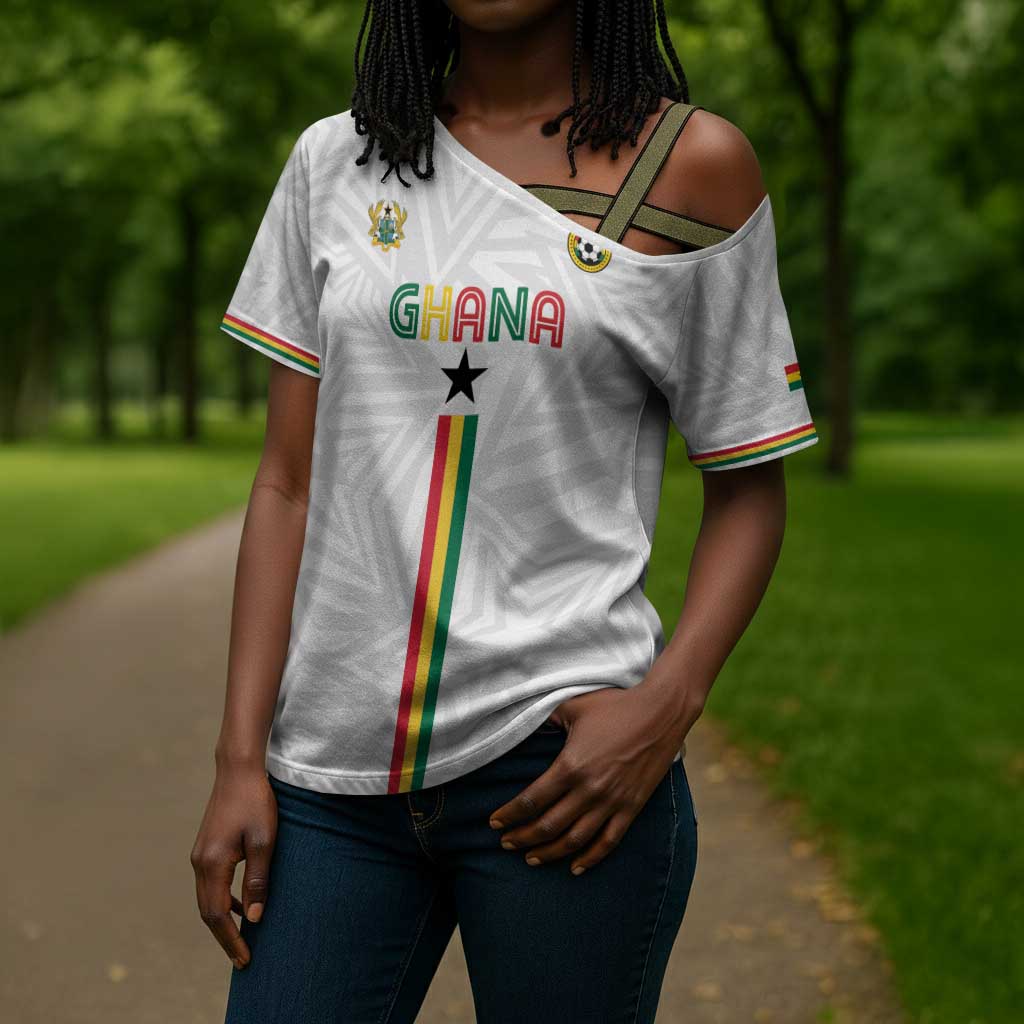 Custom Football 2026 Ghana Cross Shoulder Shirt Black Stars Go Glory