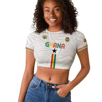 Custom Football 2026 Ghana Raglan Cropped T shirt Black Stars Go Glory