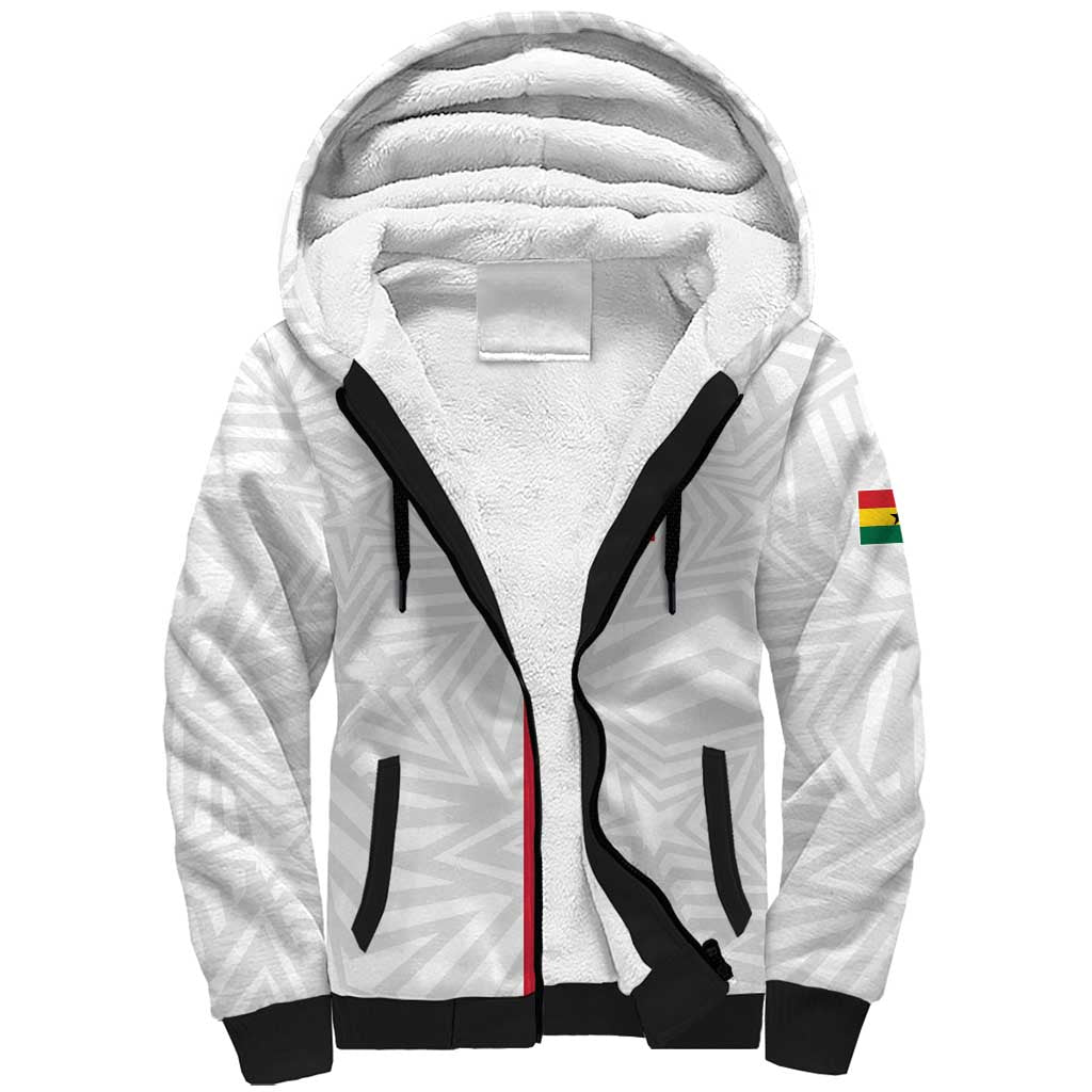 Custom Football 2026 Ghana Sherpa Hoodie Black Stars Go Glory