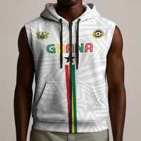 Custom Football 2026 Ghana Sleeveless Zip Hoodie Black Stars Go Glory