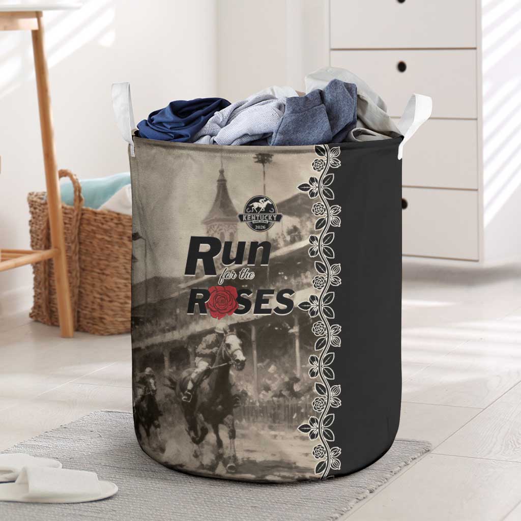 Kentucky Run For The Rose Laundry Basket Beige Rose Floral