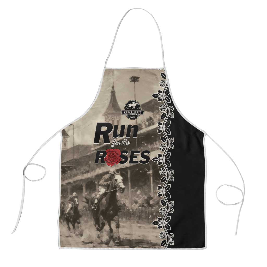 Kentucky Run For The Rose Apron Beige Rose Floral