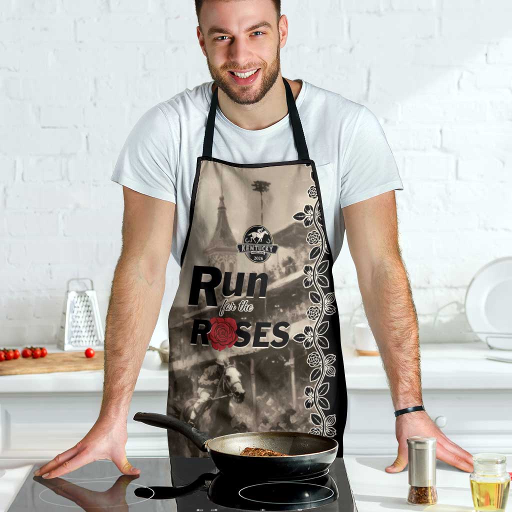 Kentucky Run For The Rose Apron Beige Rose Floral