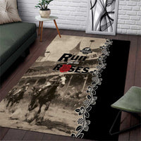 Kentucky Run For The Rose Area Rug Beige Rose Floral