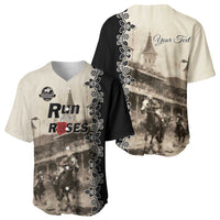 Personalized Kentucky Run For The Rose Baseball Jersey Beige Rose Floral