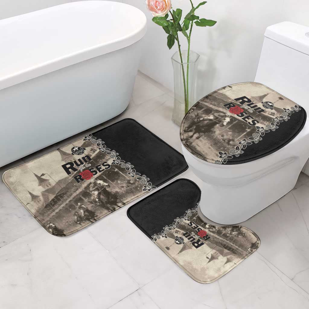 Kentucky Run For The Rose Bathroom Set Beige Rose Floral