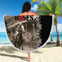 Kentucky Run For The Rose Beach Blanket Beige Rose Floral