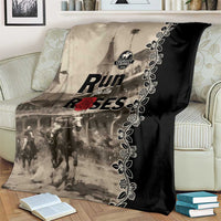 Kentucky Run For The Rose Blanket Beige Rose Floral