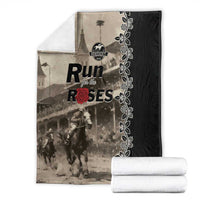 Kentucky Run For The Rose Blanket Beige Rose Floral