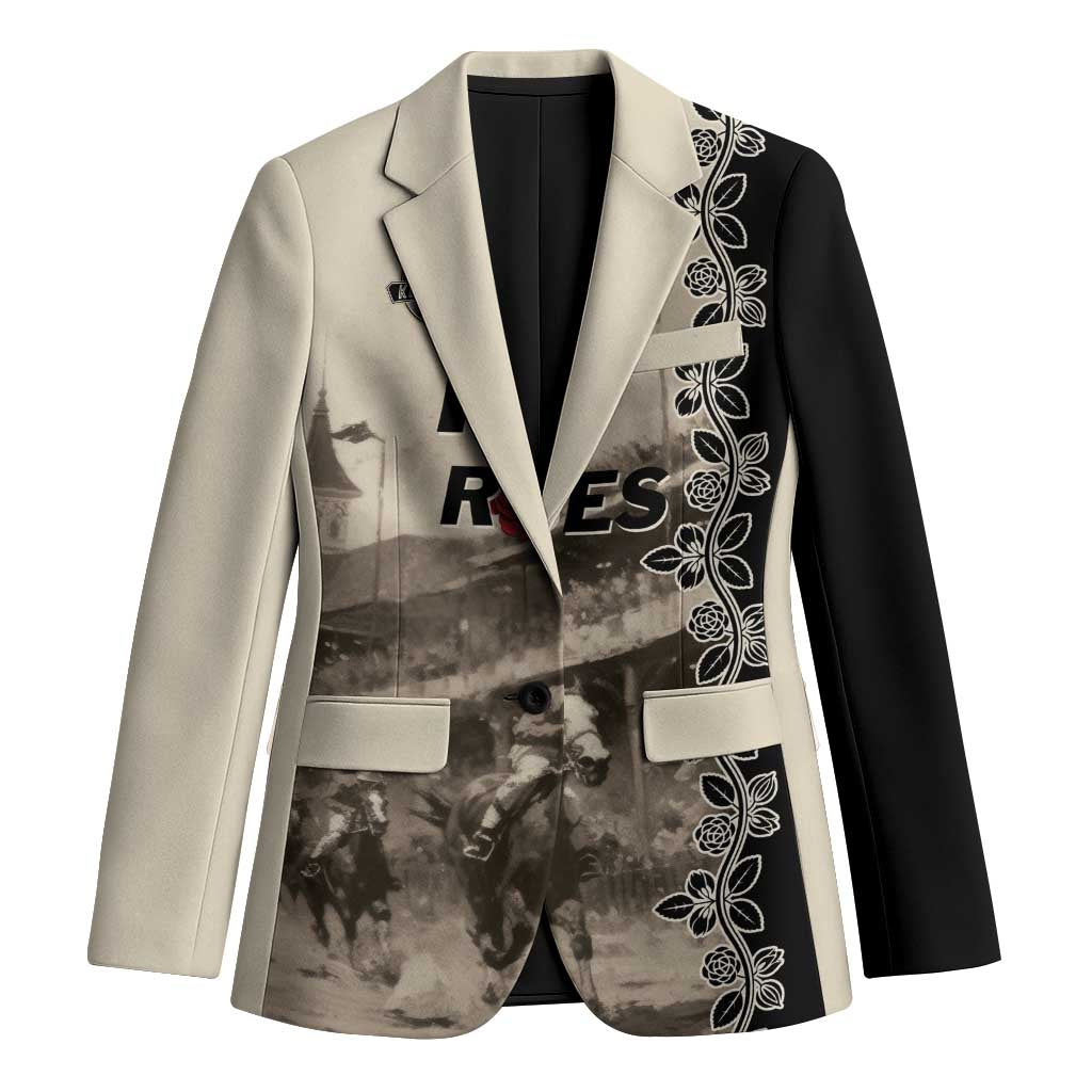 Personalized Kentucky Run For The Rose Blazer Beige Rose Floral