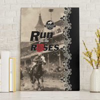 Kentucky Run For The Rose Canvas Wall Art Beige Rose Floral